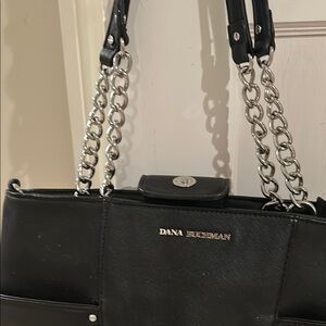 Dana Buchman Black Chain Strap Bag